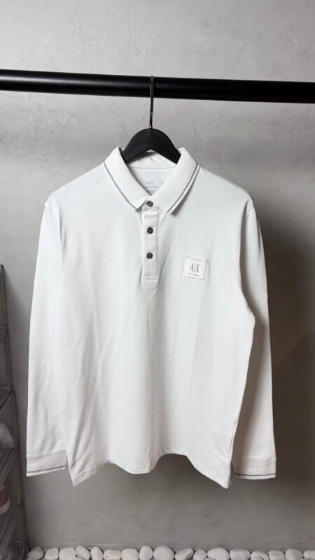 Arman_i Exchange Premium Long Sleeves Polo T-Shirt White 1071