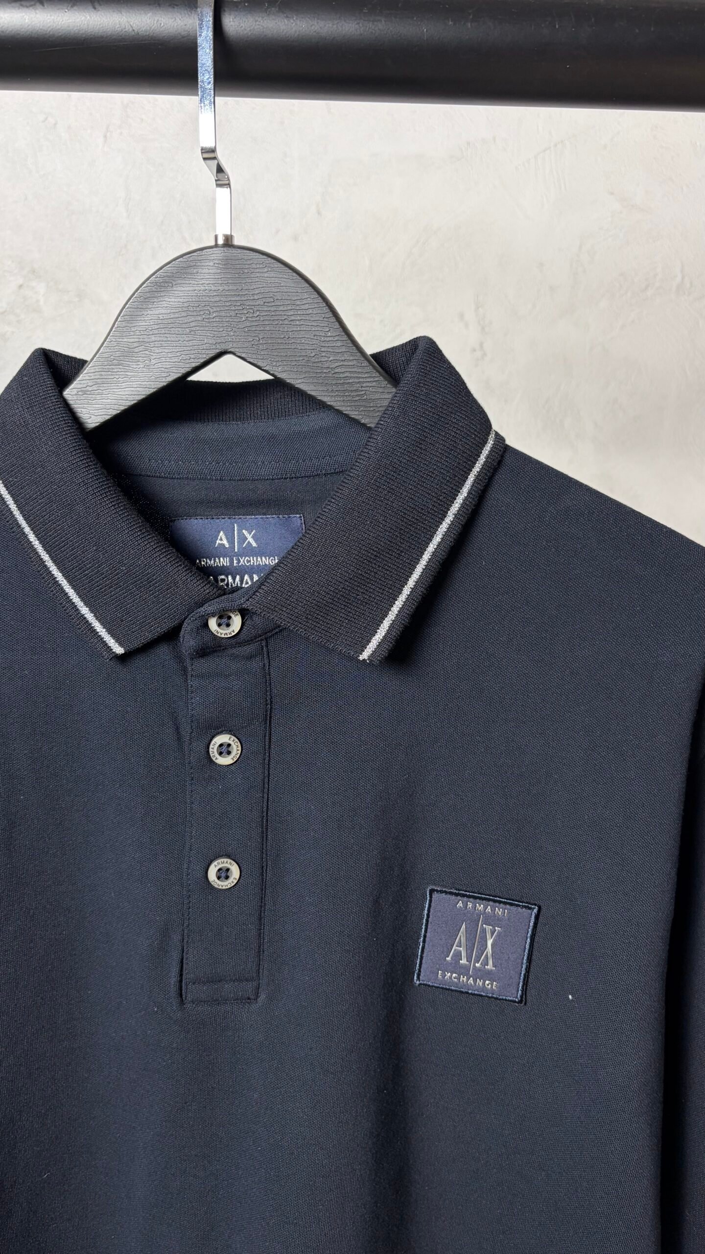 Arman_i Exchange Long Sleeve Polo T-Shirt Blue 1073 - Image 5
