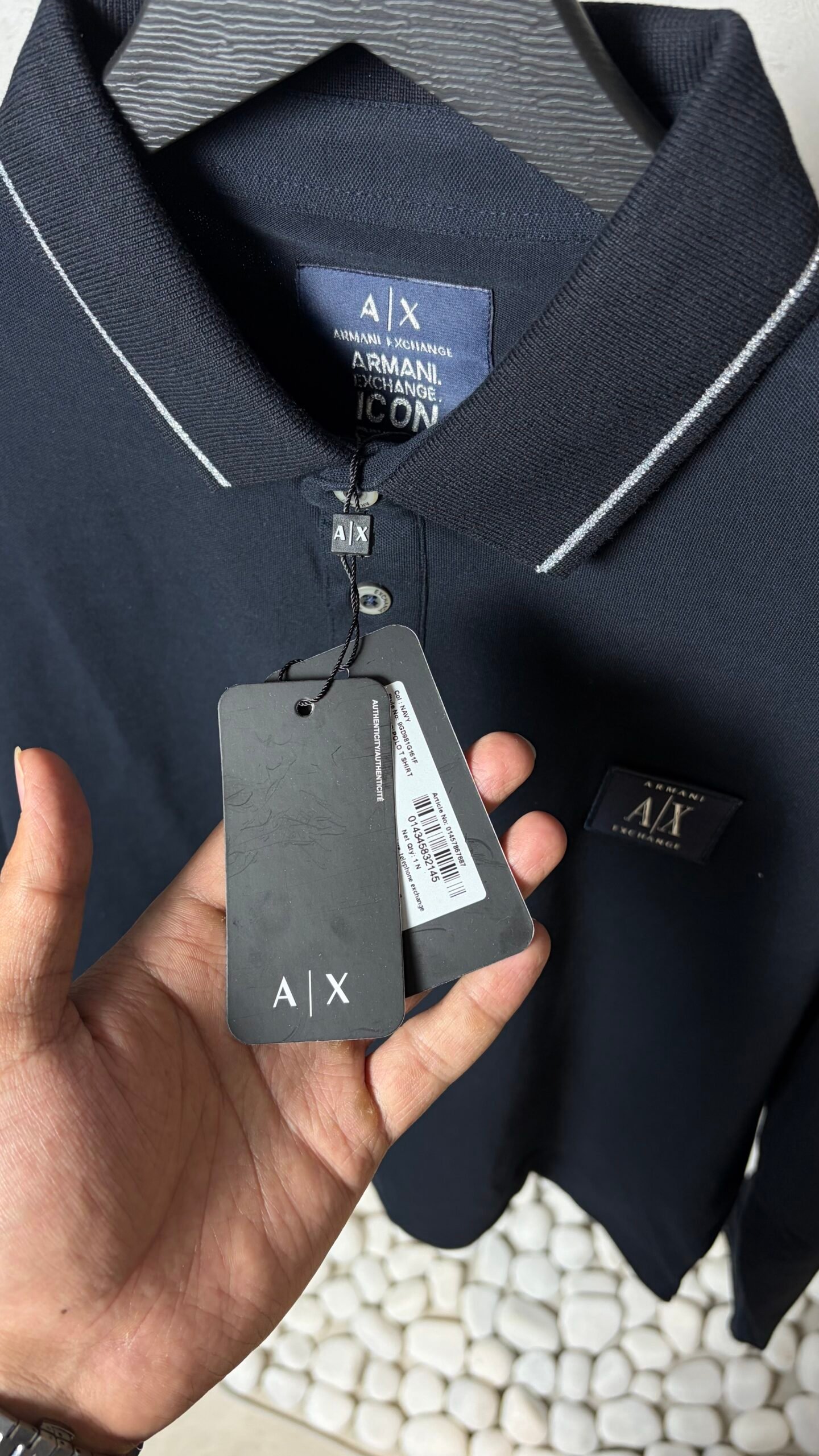 Arman_i Exchange Long Sleeve Polo T-Shirt Blue 1073 - Image 4