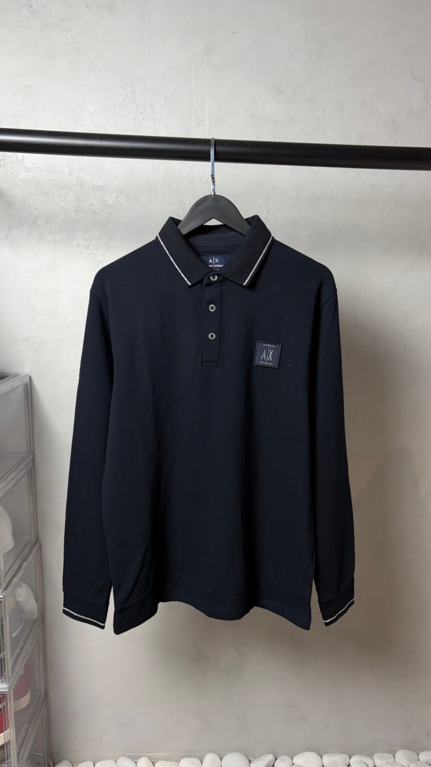 Arman_i Exchange Long Sleeve Polo T-Shirt Blue 1073 - Image 3