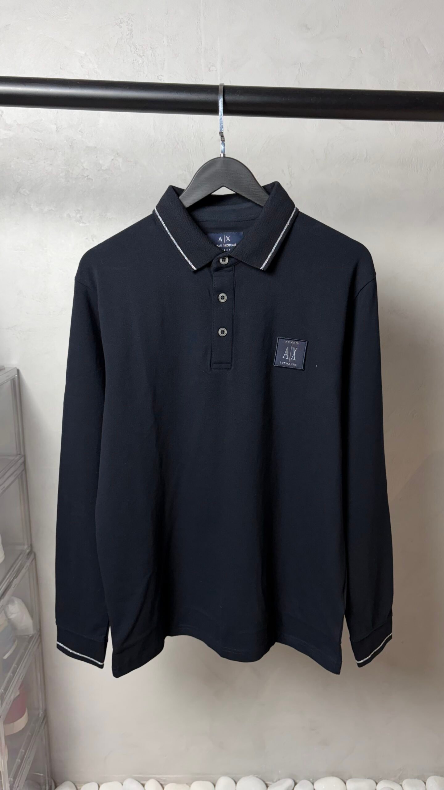 Arman_i Exchange Long Sleeve Polo T-Shirt Blue 1073 - Image 2