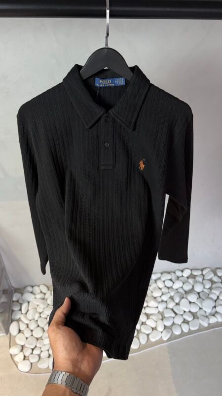 Polo Ralp_h Lauren Full Sleeves Textured Knit Polo 1056