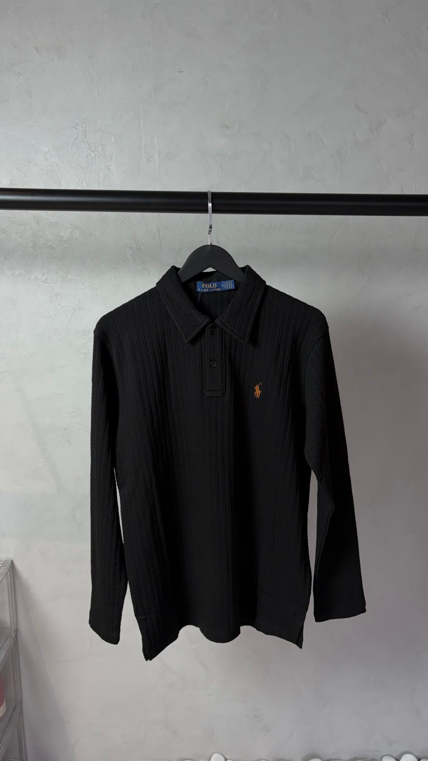 Polo Ralp_h Lauren Full Sleeves Textured Knit Polo 1056 - Image 3