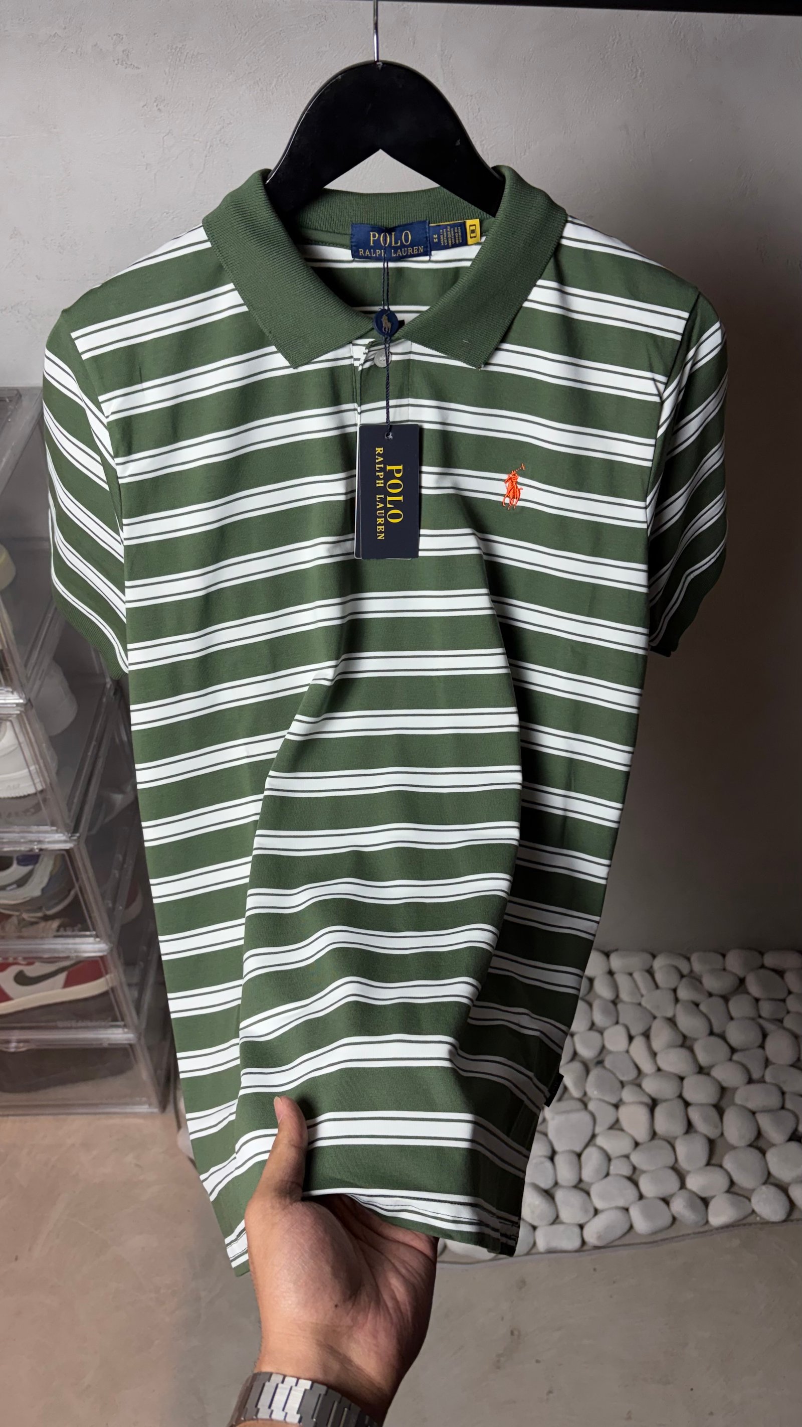 Ralp_h Laure_n Premium Striped Polo T-Shirt With OG Packaging 1343