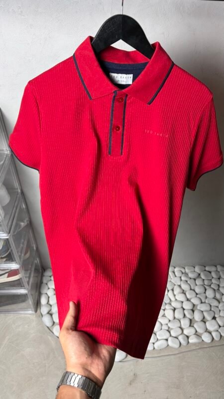 Ted Bake_r Premium Ribbed Polo T-Shirt 1435