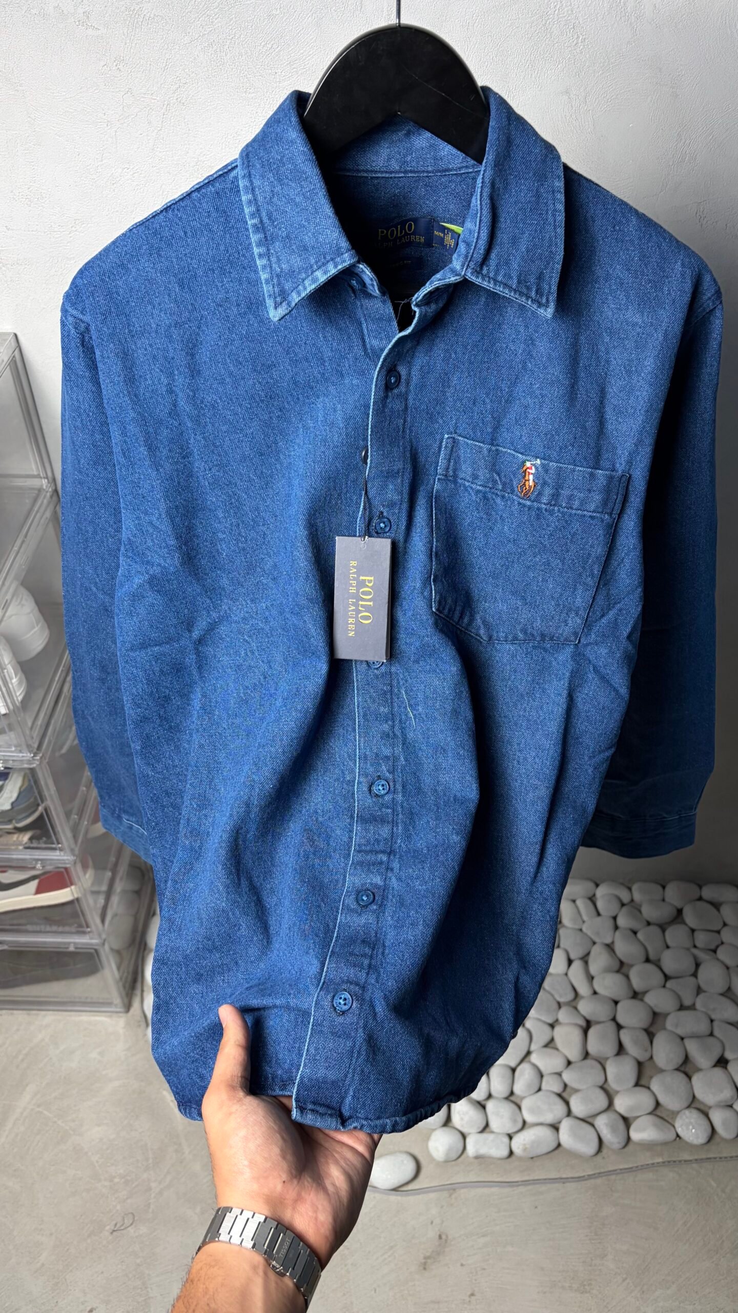 Ralp_h Laure_n Mid Blue Classic Denim Shirt 1443 - Image 5