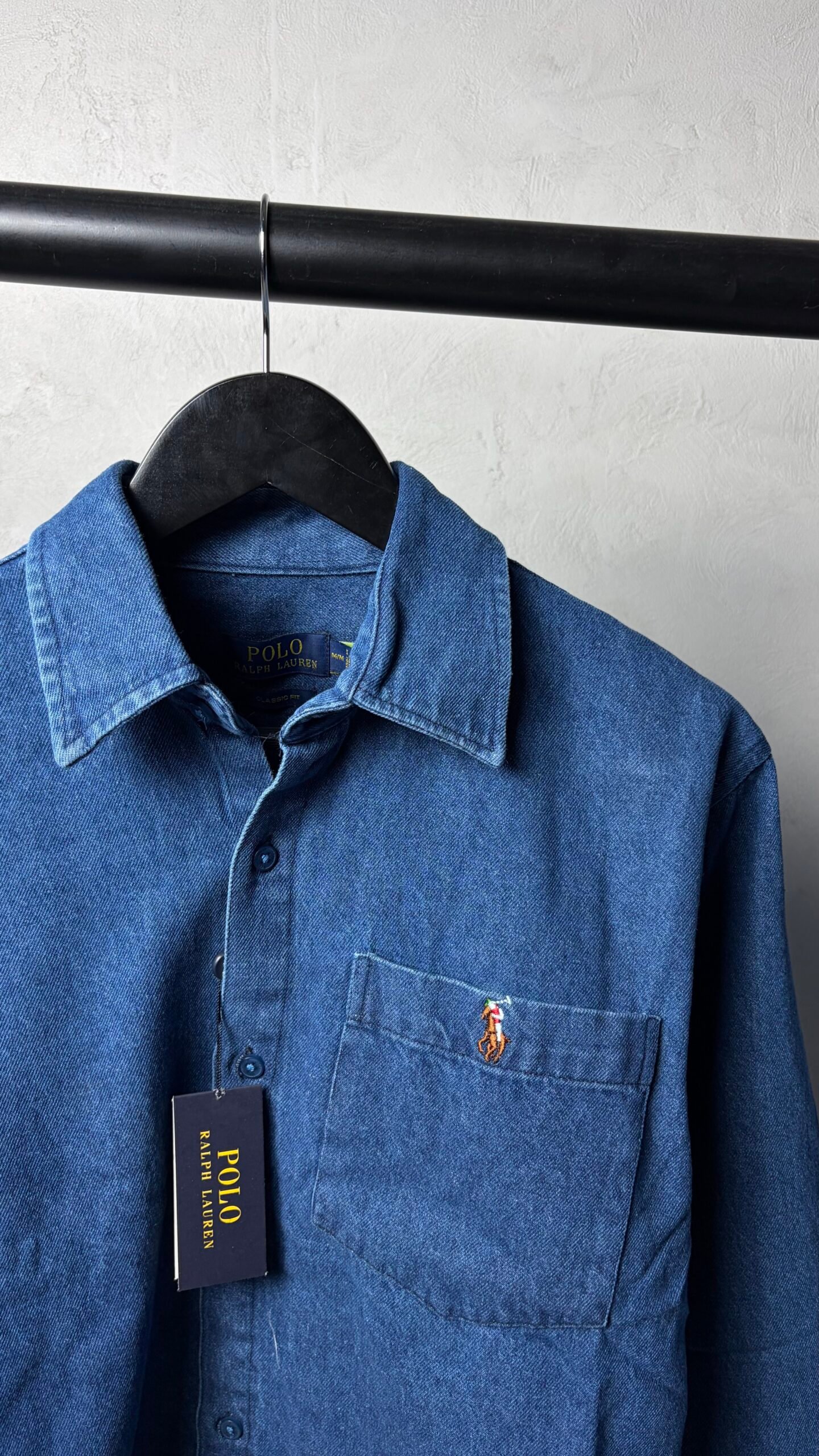 Ralp_h Laure_n Mid Blue Classic Denim Shirt 1443 - Image 4