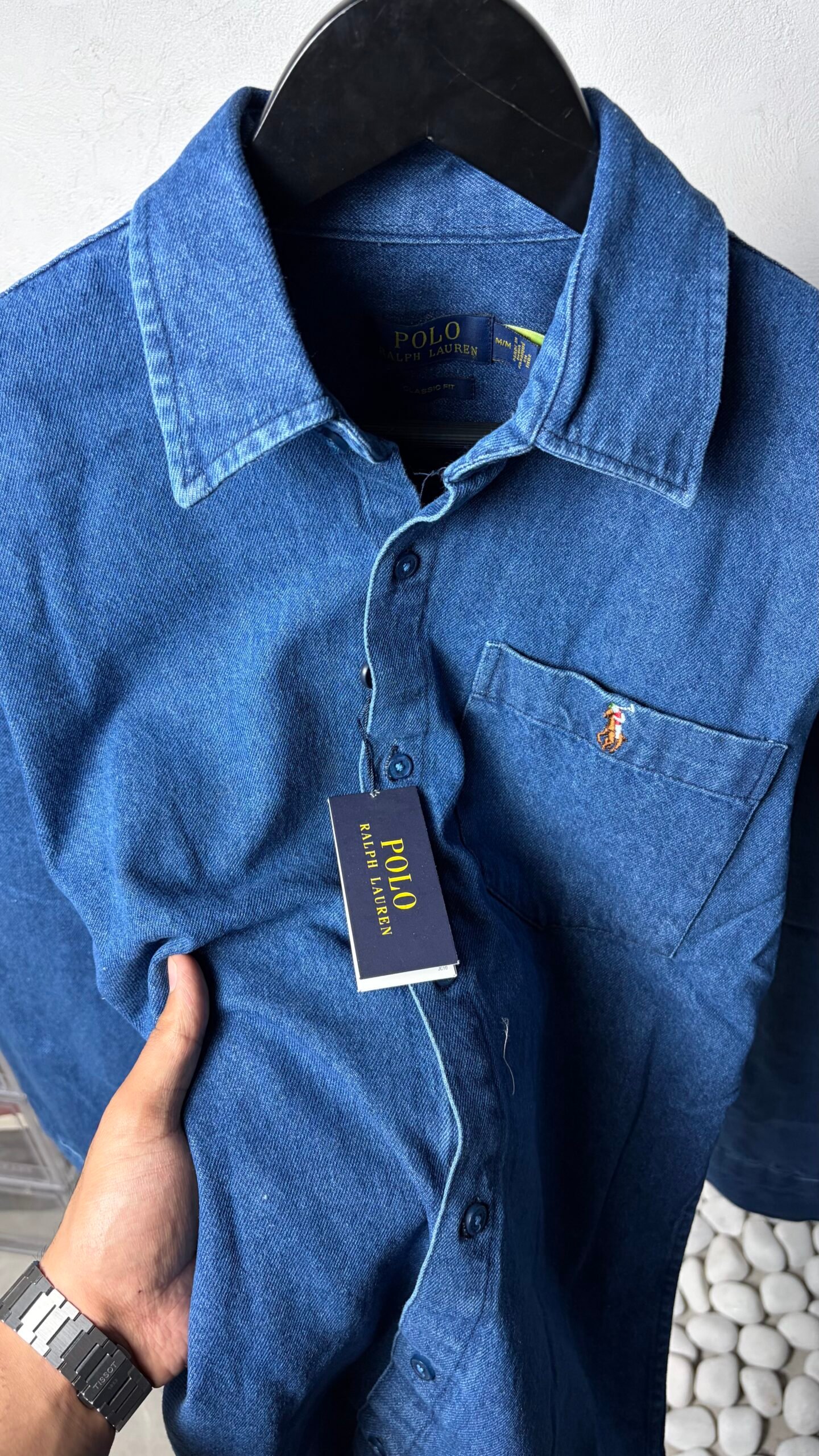 Ralp_h Laure_n Mid Blue Classic Denim Shirt 1443 - Image 3