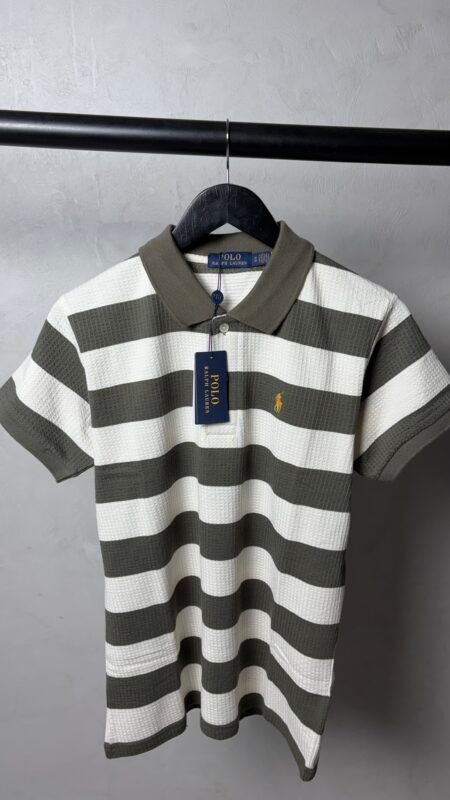 Ralp_h Laure_n Premium Knit Striped Polo T-Shirt With OG Box Packaging 1471