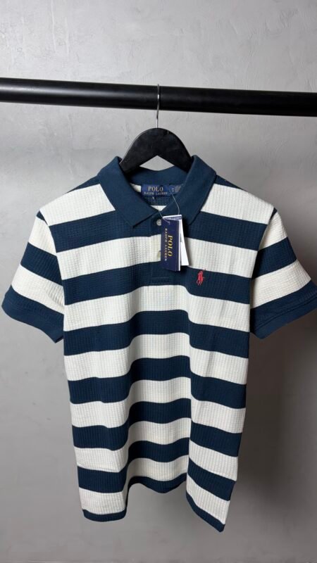 Ralp_h Laure_n Premium Knit Striped Polo T-Shirt with OG Box Packaging 1467