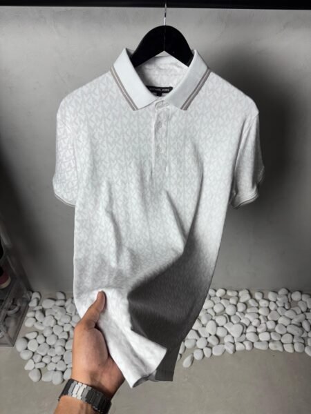Michael Kor_s White Monogram Polo T-Shirt 1035