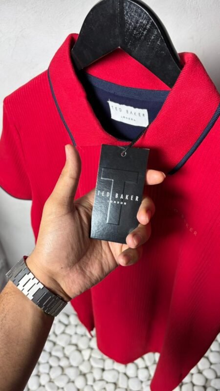 Ted Bake_r Premium Ribbed Polo T-Shirt 1435