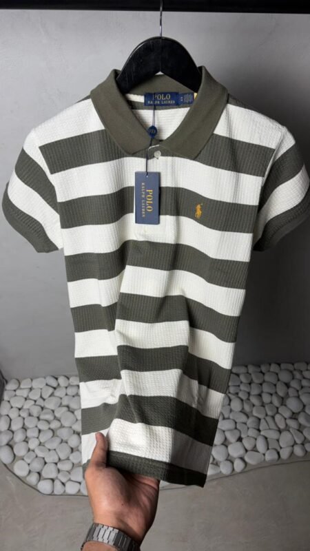 Ralp_h Laure_n Premium Knit Striped Polo T-Shirt With OG Box Packaging 1471